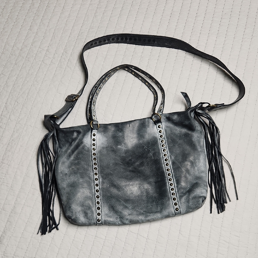 Grey Genuine Leather Sample Purse